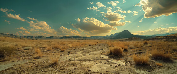 Generative ai illustration of a empty landscape from arizona - obrazy, fototapety, plakaty