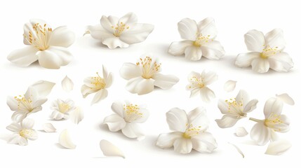 Fototapeta na wymiar collage of white flowers