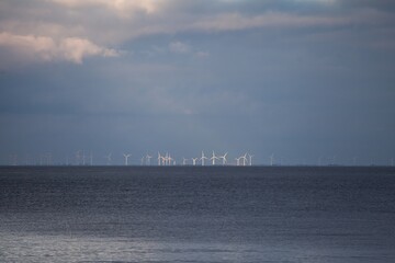 Fototapeta premium seascape and windmills