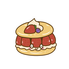 Cute dessert cartoon strawberry flavor 