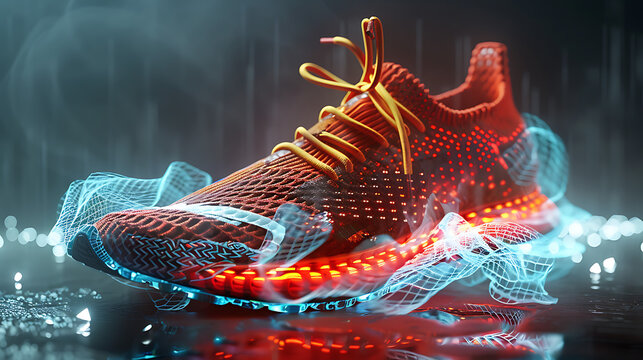 Powerful running shoes Imagination showing the power of exercise