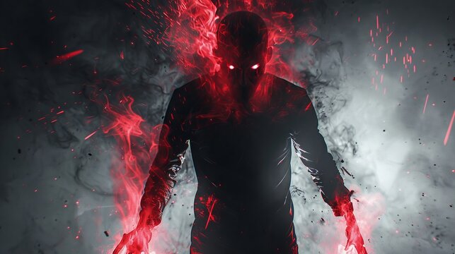 Slender demon, fashion capture, dynamic illumination, eye hands, distended torso