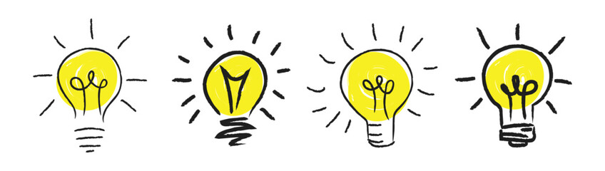 hand drawn illustration of a light bulb