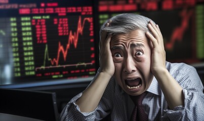 Economic crisis in China stock market panic poverty ruin poverty hunger hysteria