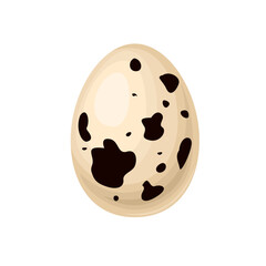 Quail egg isolated on white background. Vector cartoon illustration. Flat icon.
