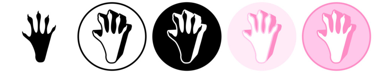 Set trendy mouse footprints icon. paw print symbol pictogram vector illustration