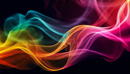 Abstract wave of colorful smoke