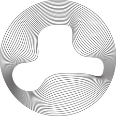 Flowing wave of circle lines. Dynamic shapes elements
