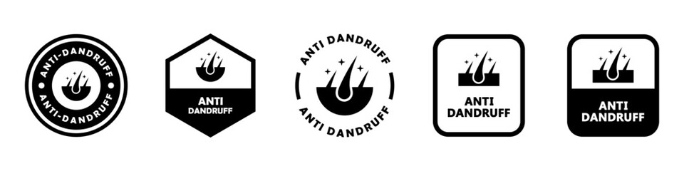 Anti Dandruff. Vector signs for shampoo label. - obrazy, fototapety, plakaty