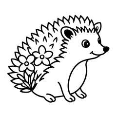 adorable hedgehog vector illustration