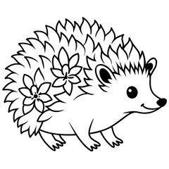 adorable hedgehog vector illustration