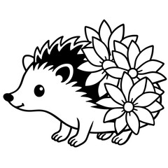 adorable hedgehog vector illustration