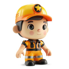 3d Cute boy character in taxi uniform