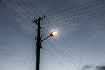 power lines and wires. Auschwitz concentration camp, Poland, history. Auschwitz-Birkenau winter