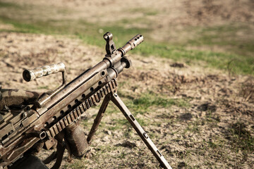 m240 machine gun on shooting field