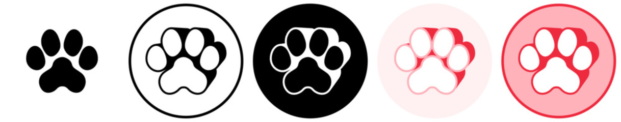 Set trendy bobcat footprints icon. paw print symbol pictogram vector illustration © Javanism