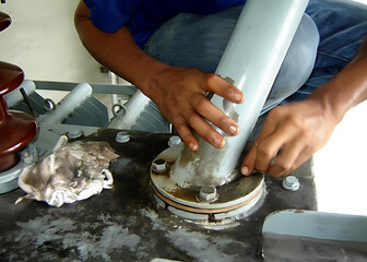 The gasket replacement between the main tank and a diaphragm on one end of the metallic pipe from...