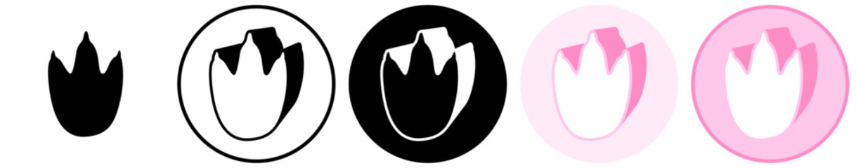 Set trendy penguin footprints icon. paw print symbol pictogram vector illustration © Javanism