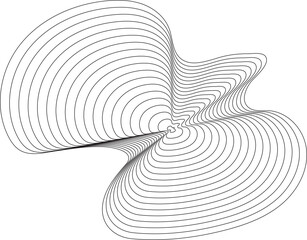 Liquid shape made of lines with blend effect. Modern elements