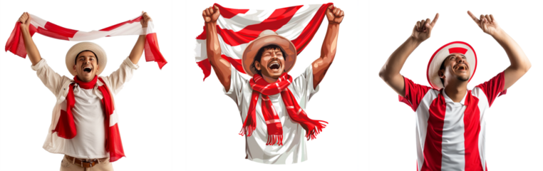 Peru fan celebrating