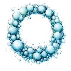 Obraz premium colored soap bubbles, a cute composition. round frame. illustration. artificial intelligence generator, AI, neural network image. background for the design.