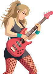 Girl rocking out on electric guitar