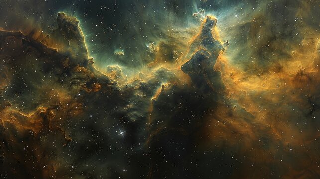The haunting beauty of a dark nebula, a vast cloud of dust and gas obscuring the light of distant stars.