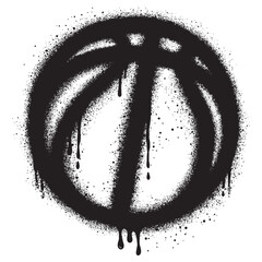 Spray Painted Graffiti basketball icon  Sprayed isolated with a white background.