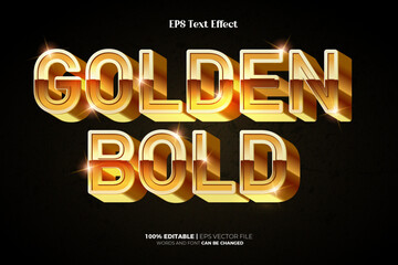 Golden Bold editable text effect logo template