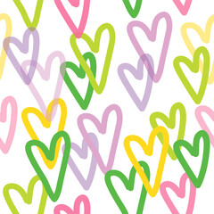 Hearts - colorful seamless background texture
