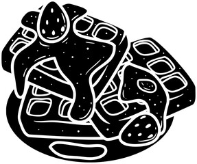 chocolate illustration strawberry silhouette waffle logo cream icon black food sweet cheese cake bakery breakfast creamy berry snack lunch shape sugar topping pastry for vector graphic background