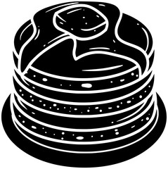 chocolate illustration food silhouette cream logo butter icon black sweet pancake cheese plate bakery breakfast cake snack meal homemade shape sauce lunch pancakes for vector graphic background