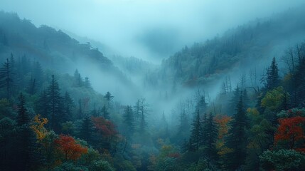 Wisps of fog danced delicately between the valleys, adding an air of mystique to the remote wilderness.