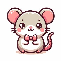 cute cartoon mouse, illustration on white background