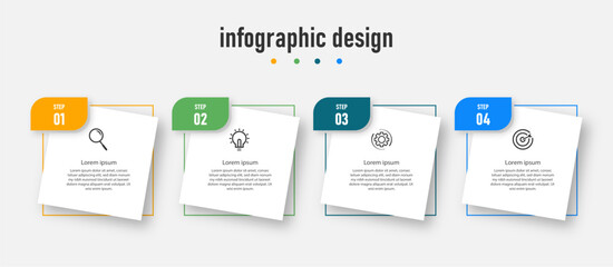 Creative concept for infographic with 4 steps. options. can be used for workflow diagram, info chart, web design. vector illustration.