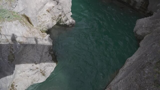 Lechfall waterfall, Lech river near Fussen, Ostallgaeu, Allgaeu, Swabia, Bavaria, Germany, Europe. Gedenkstein Via Claudia Augusta. Maxsteg Fussen. Wehr WKW Mangfall. King Max jetty. 