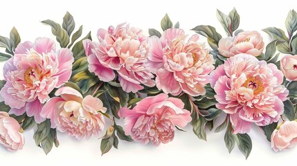 Romantic Blossoms Lush Pink Peonies Array