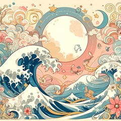 Moonlit Whimsy: An Ocean of Dreams