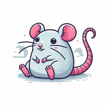 cute cartoon mouse, illustration on white background