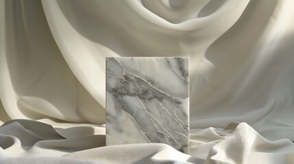 Elegant Marble '2025' Display on Soft Fabric Backdrop