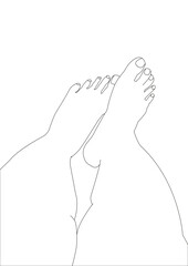 foot of a asian female person