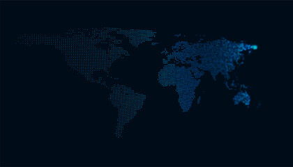 World map technology-style. Vector illustration.