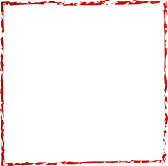 Square red frames in grunge style. Elements for design