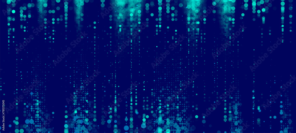 Fototapete Digital Data Flow Vector Background. Big Data Technology Lines. Data Transmission Concept. High Speed Internet. Information Matrix Flow in Virtual Reality Cyberspace. Vector Illustration.