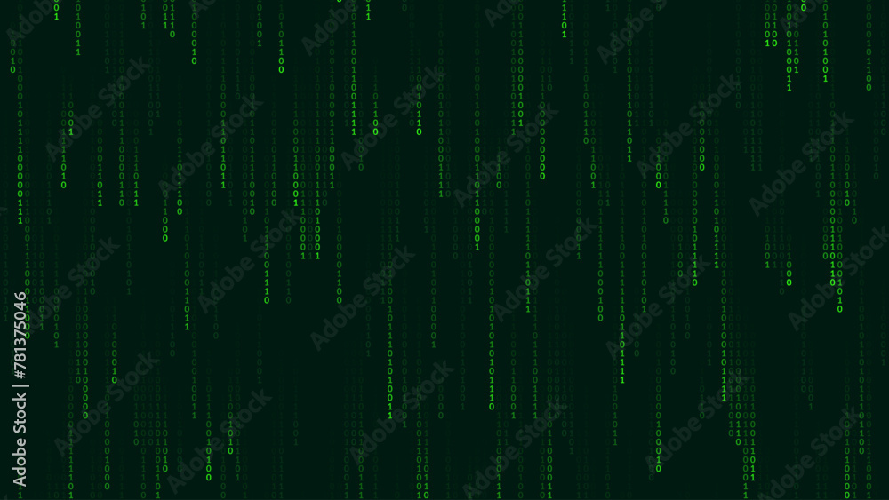 Fototapete Abstract Technology Background. Binary Computer Code. Programming Coding Hacker concept. Vector Background Illustration.
