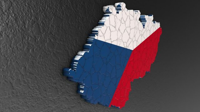 Czechia (Czech Republic) map 3d. 3d map of Czechia (Czech Republic).
