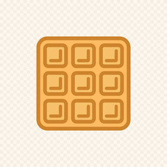 Breakfast concept. Delicious crispy Viennese waffles, fresh pastries. Vector illustration.