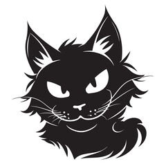 Black and white drawing of a cat