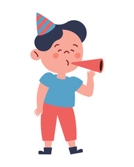 birthday boy with horn party - 781376453