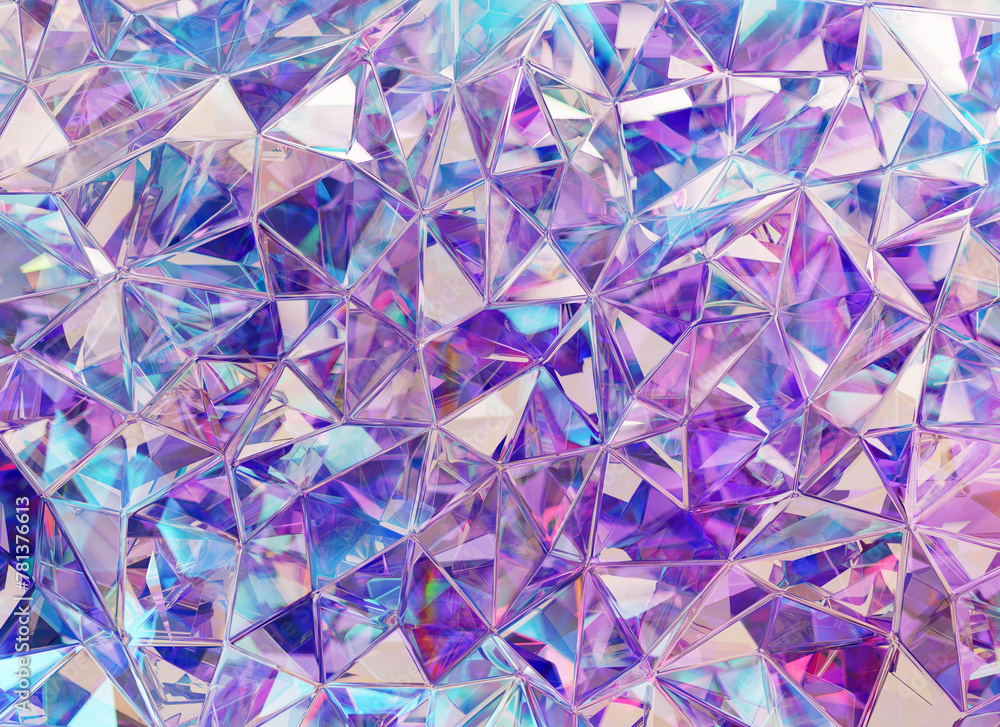 Aufkleber luxury abstract realistic purple crystal texture reflection close up background 3d rendering